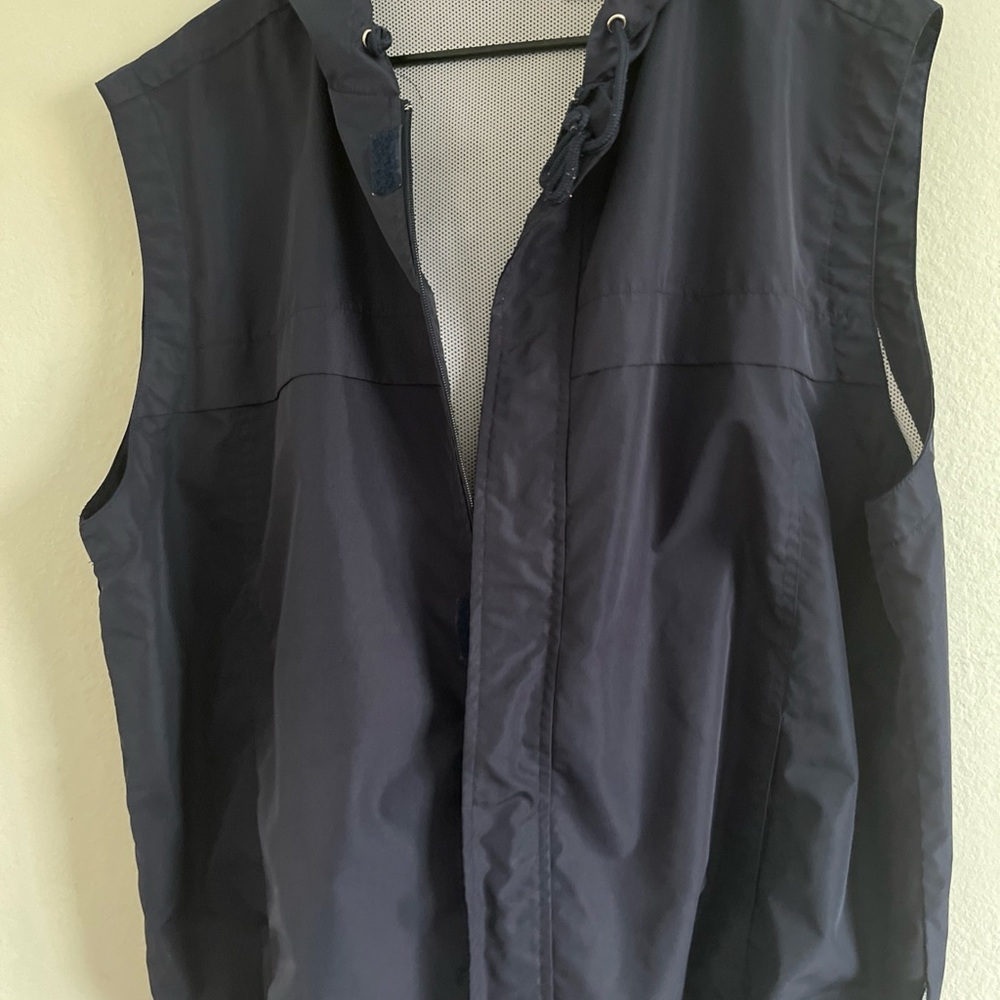 Vintage USA Olympic  Mens Vest Full Zip Pocket Sleeveless Blue Size XL